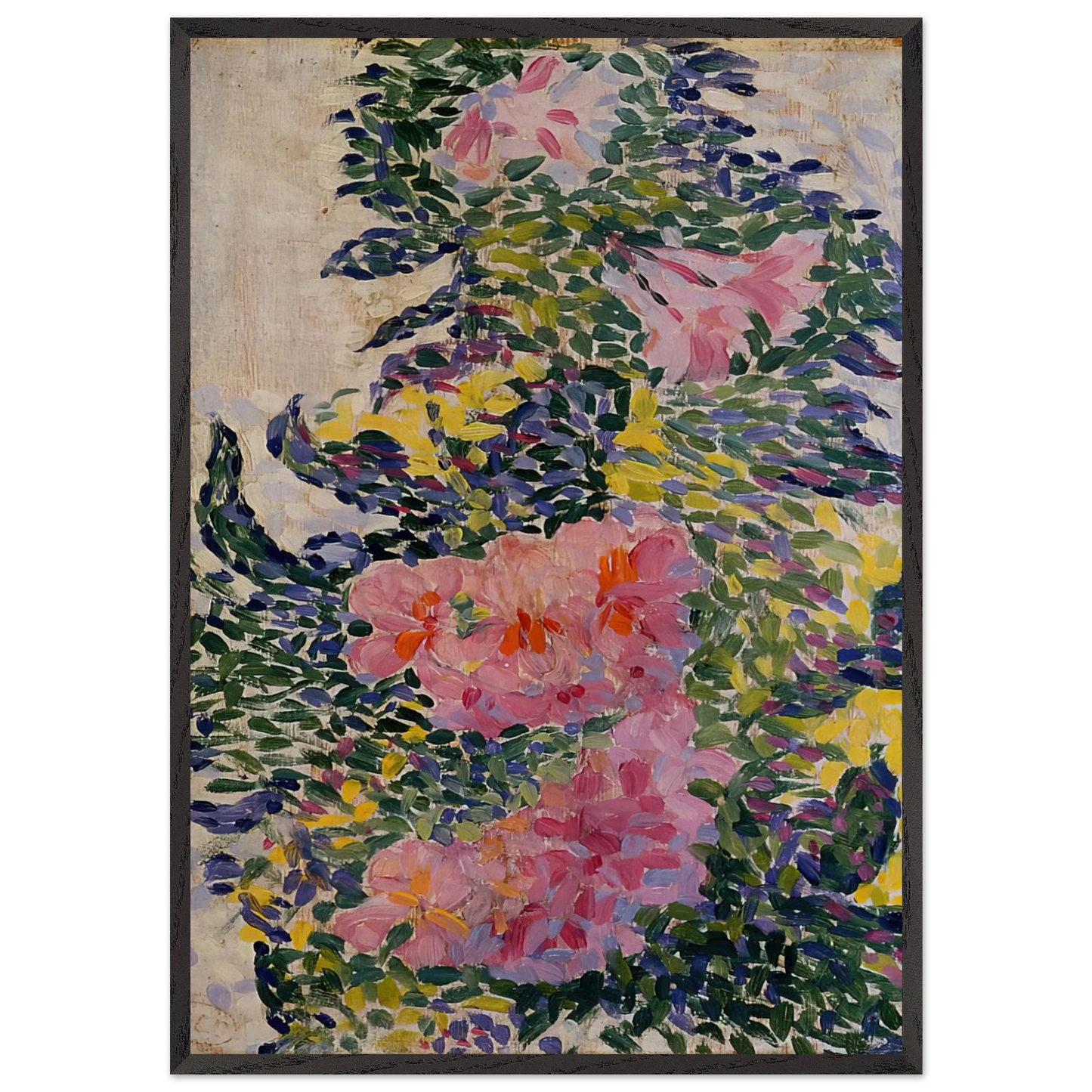 Flowers N3 - Henri-Edmond Cross 70x100 cm / 28x40 inches Framed Art Print – Black Wooden Frame