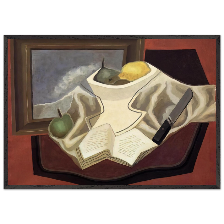 THE TABLE IN FRONT OF THE PICTURE 1926 - Juan Gris 70x100 cm / 28x40 inches Framed Art Print – Black Wooden Frame