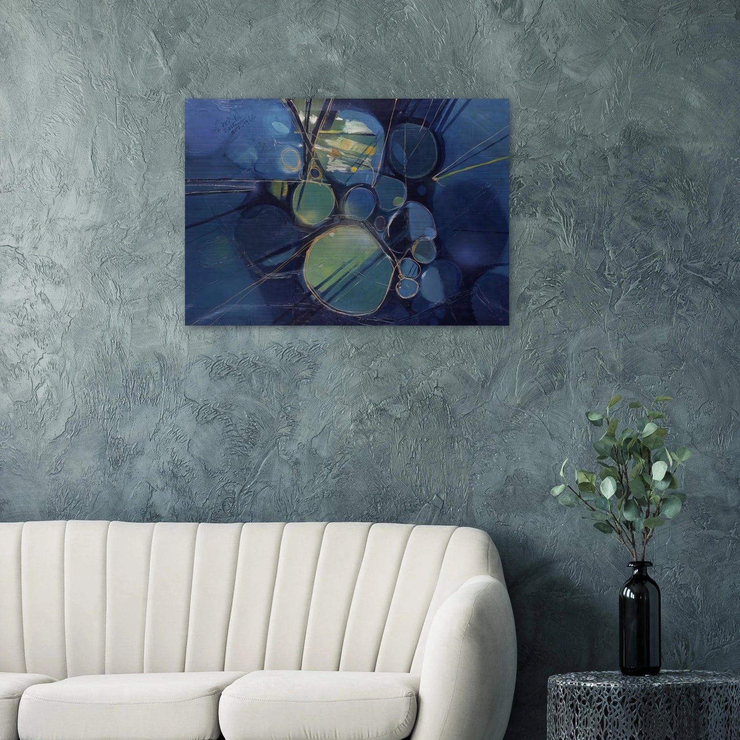 Green Abstract - 1966 - Gebre Kristos Desta Brushed Aluminum Print - 70x100 cm / 28x40 inches | Gebre Kristos Desta Aluminum Print | Gebre Kristos Desta Prints