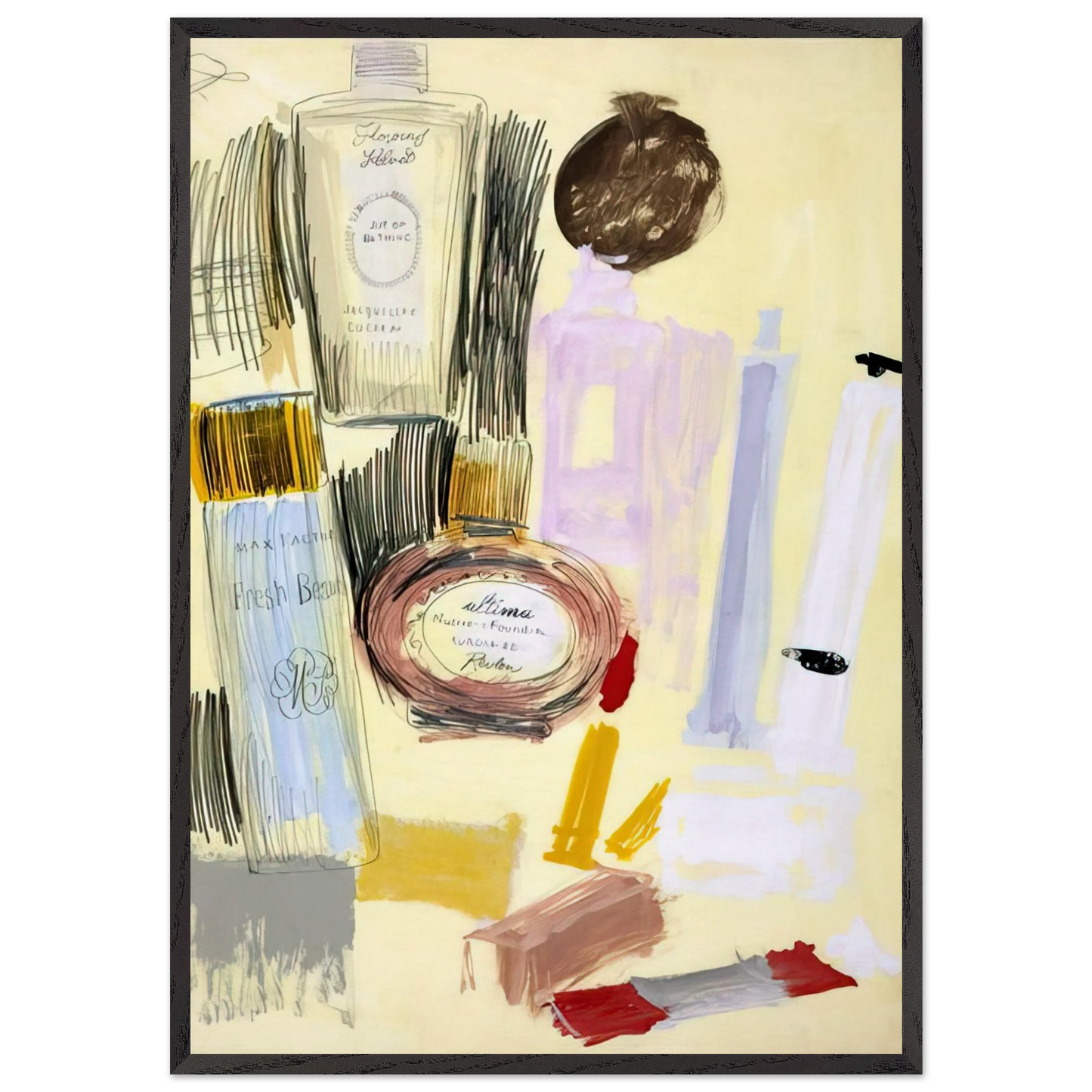 Untitled Beauty Products - Andy Warhol 70x100 cm / 28x40 inches Framed Art Print – Black Wooden Frame