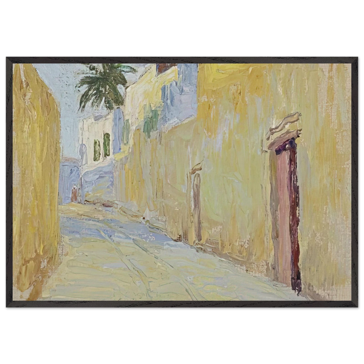 ALLEY IN TUNIS - Gabriele Munter 70x100 cm / 28x40 inches Framed Art Print – Black Wooden Frame