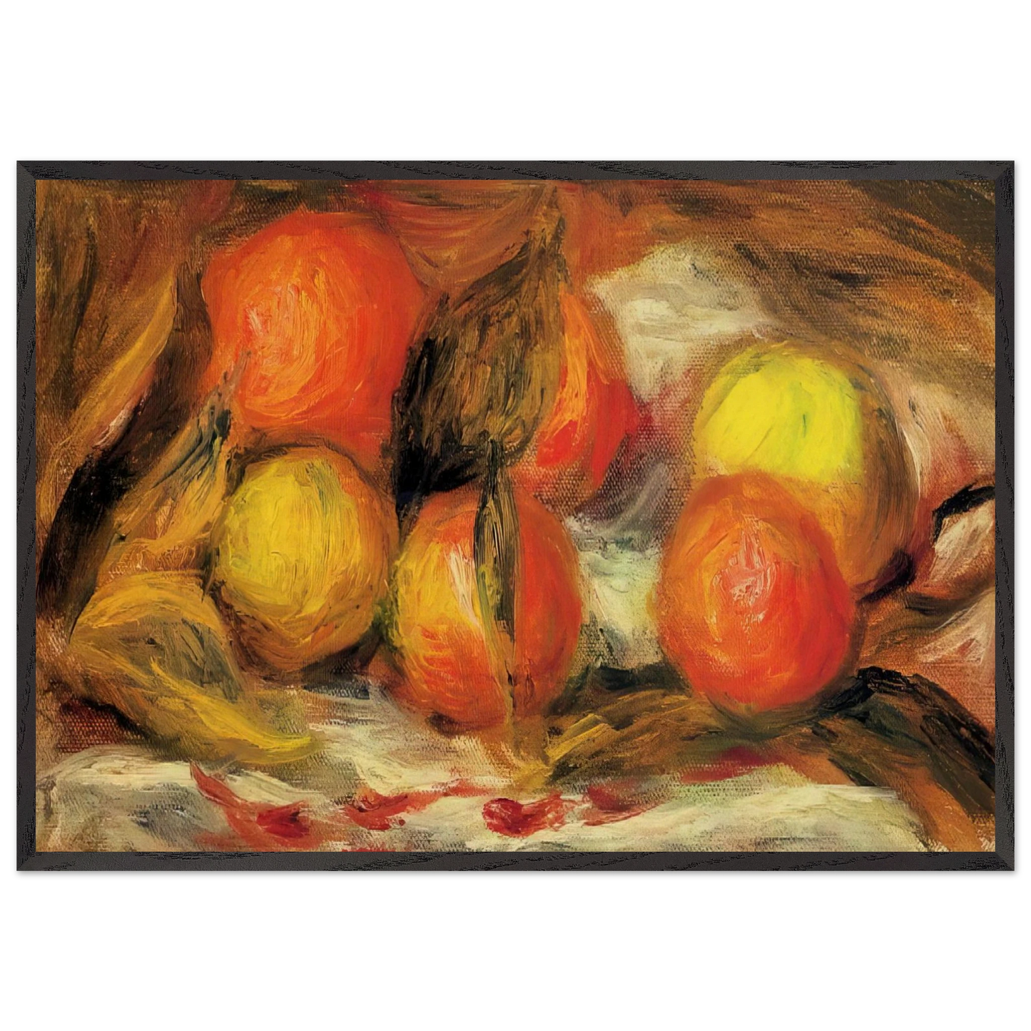 STILL LIFE N10 - Pierre-Auguste Renoir 70x100 cm / 28x40 inches Framed Art Print – Black Wooden Frame