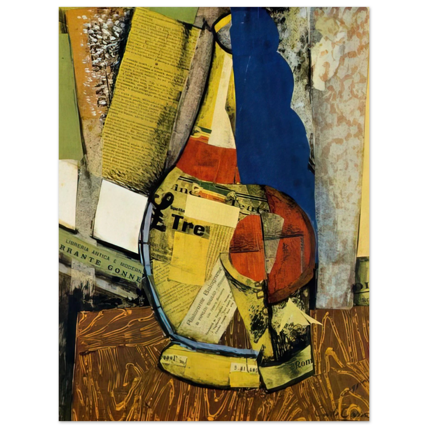 Carlo Carra - FIASCO E BICCHIERE 75x100 cm / 30x40inches Fine Art Poster