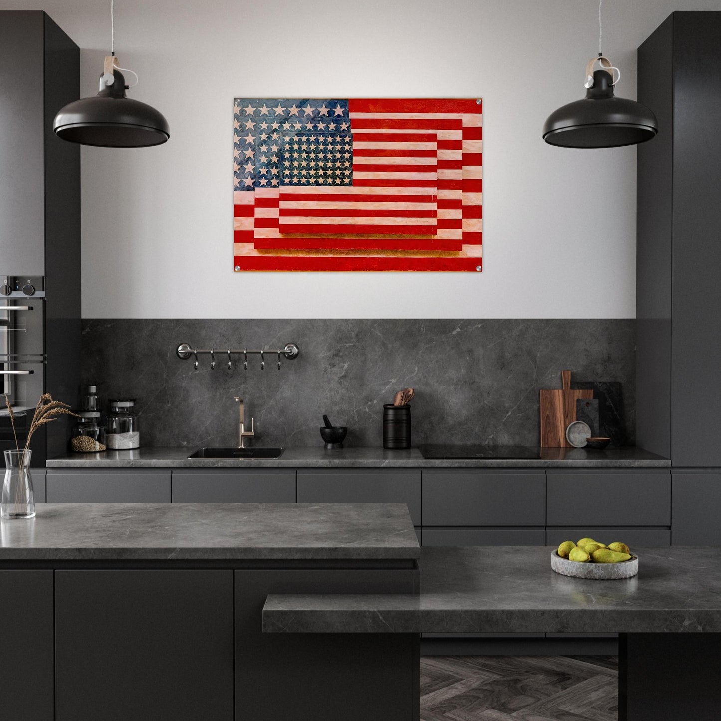 THREE FLAGS 1958 - Jasper Johns Acrylic Print - 70x100 cm / 28x40″ inches | Jasper Johns Wall Art | Jasper Johns Prints