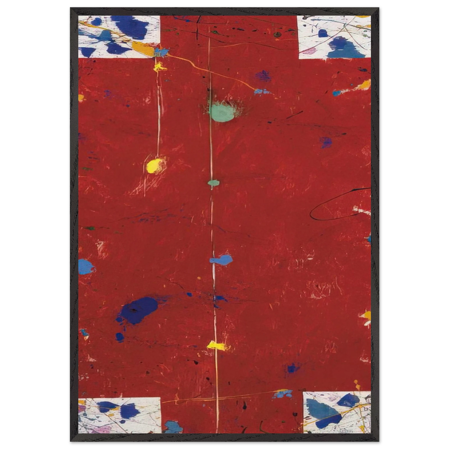 Untitled EXP SF 56-04 - Sam Francis 70x100 cm / 28x40 inches Framed Art Print – Black Wooden Frame