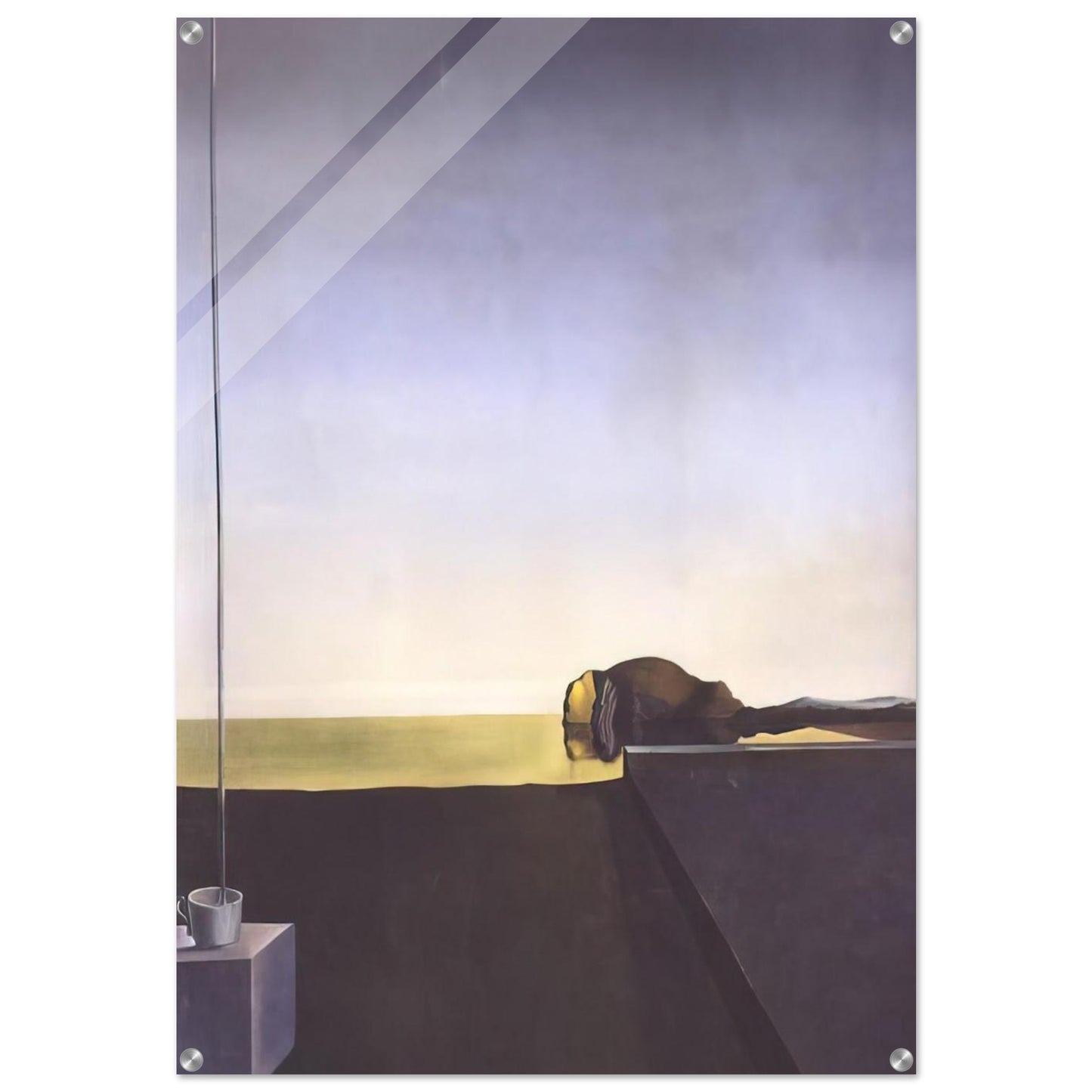 THE TRUE PAINTING OF THE ISLE OF THE DEAD BY ARNOLD B%C3%B6CKLIN AT THE HOUR OF THE ANGELUS - Salvador Dali Acrylic Print - 70x100 cm / 28x40″ inches | Salvador Dali Wall Art | Salvador Dali Prints
