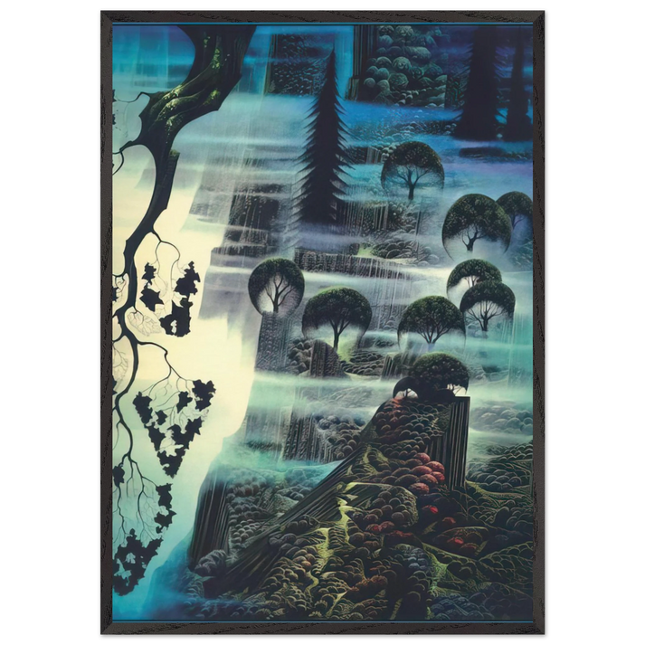 Surf Wind and Fog - Eyvind Earle 70x100 cm / 28x40 inches Framed Art Print – Black Wooden Frame