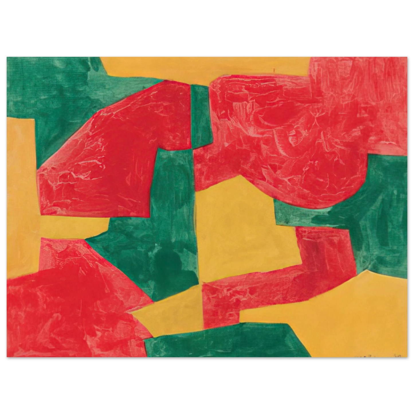Serge Poliakoff - Composition verte, rouge et jaune - 1964 75x100 cm / 30x40inches Fine Art Poster