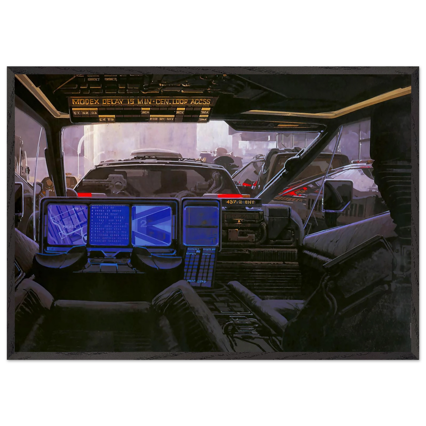Syd Mead N18 - Syd Mead 70x100 cm / 28x40 inches Framed Art Print – Black Wooden Frame