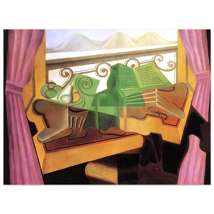 Juan Gris - OPEN WINDOW WITH HILLS 1923 75x100 cm / 30x40inches Fine Art Poster