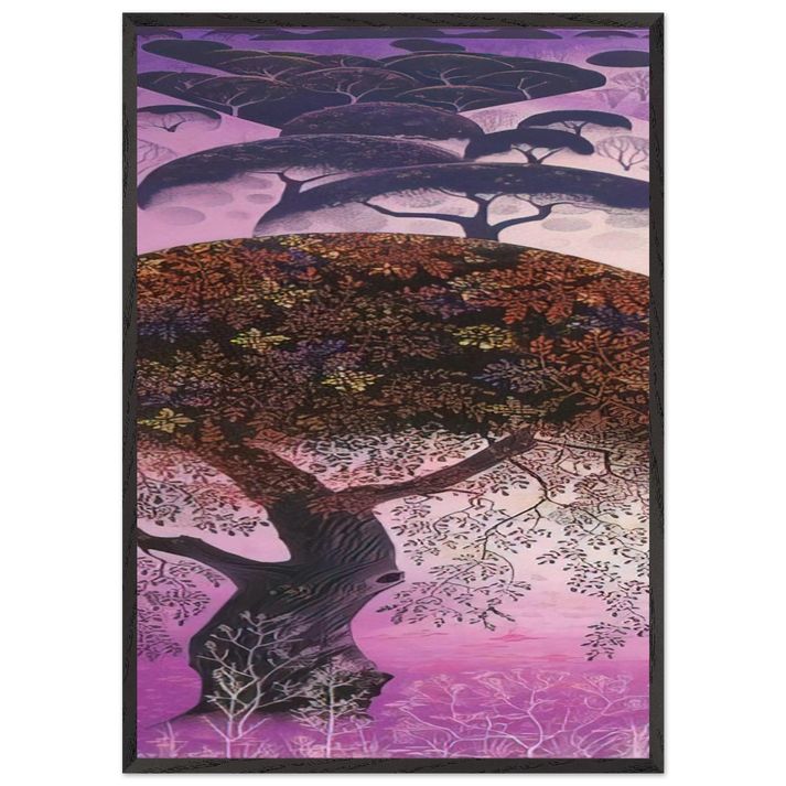 California Tapestry - Eyvind Earle 70x100 cm / 28x40 inches Framed Art Print – Black Wooden Frame