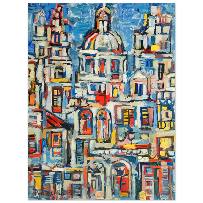 Rene Portocarrero - LANDSCAPE OF HAVANA 1961 75x100 cm / 30x40inches Fine Art Poster