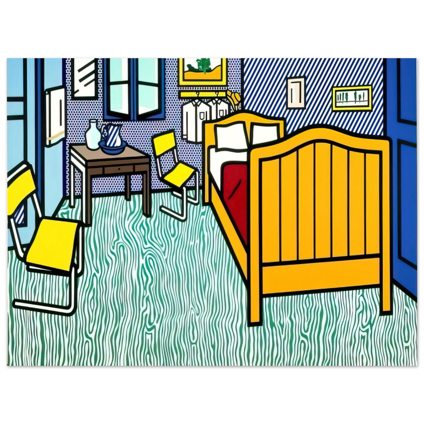 Roy Lichtenstein - BEDROOM AT ARLES 1992 75x100 cm / 30x40inches Fine Art Poster