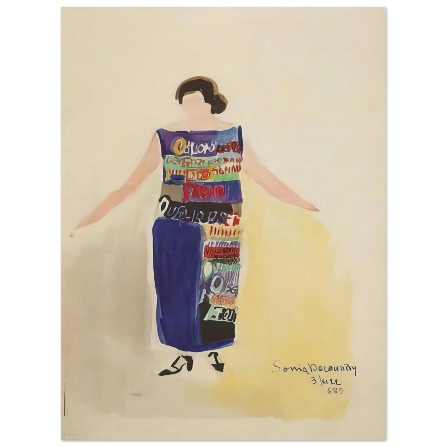 Sonia Delaunay - ROBE POEME OUBLIONS LES OISEAUX 1922 75x100 cm / 30x40inches Fine Art Poster