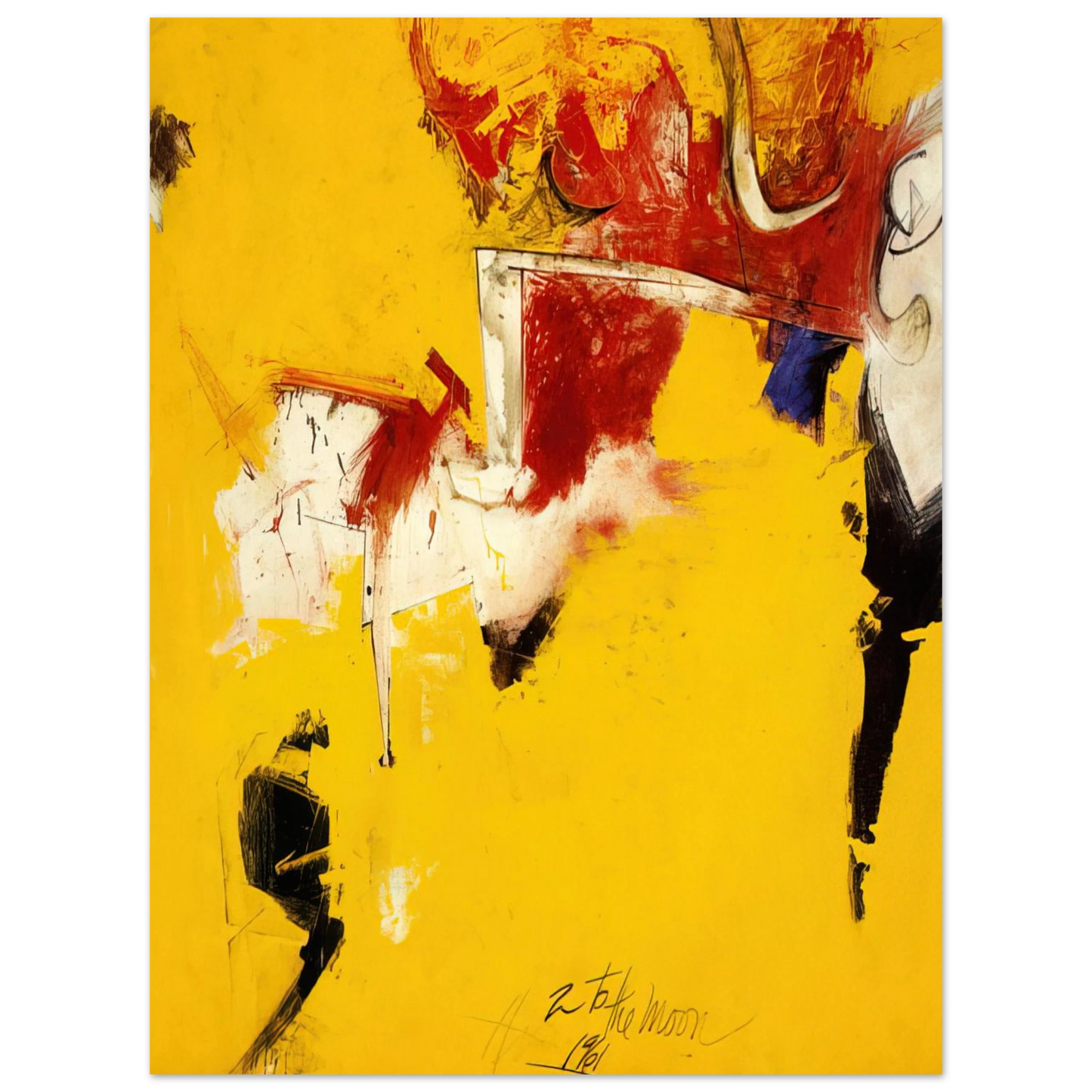 Hassel Smith - 2 to the Moon - 1961 75x100 cm / 30x40inches Fine Art Poster
