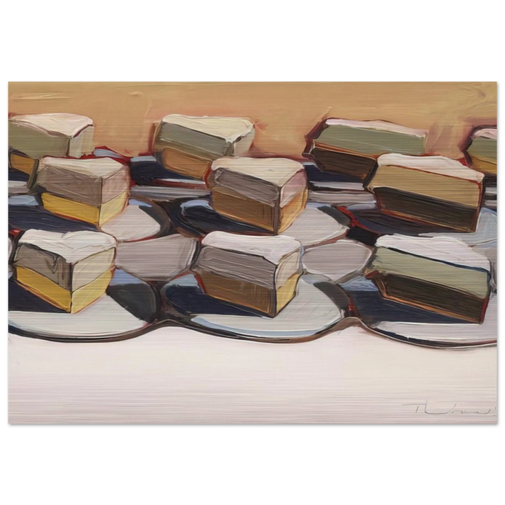 Cut Meringues - 1961 - Wayne Thiebaud Brushed Aluminum Print - 70x100 cm / 28x40 inches | Wayne Thiebaud Aluminum Print | Wayne Thiebaud Prints