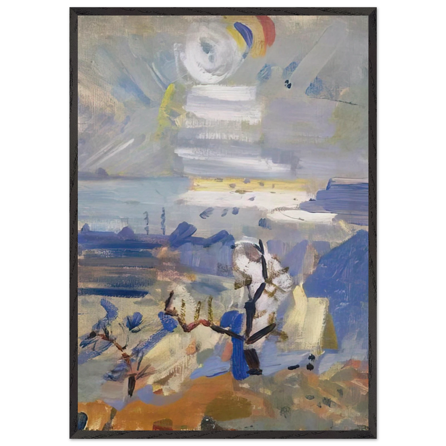 Weehawken Sequence No 30 - 1916 - John Marin 70x100 cm / 28x40 inches Framed Art Print – Black Wooden Frame