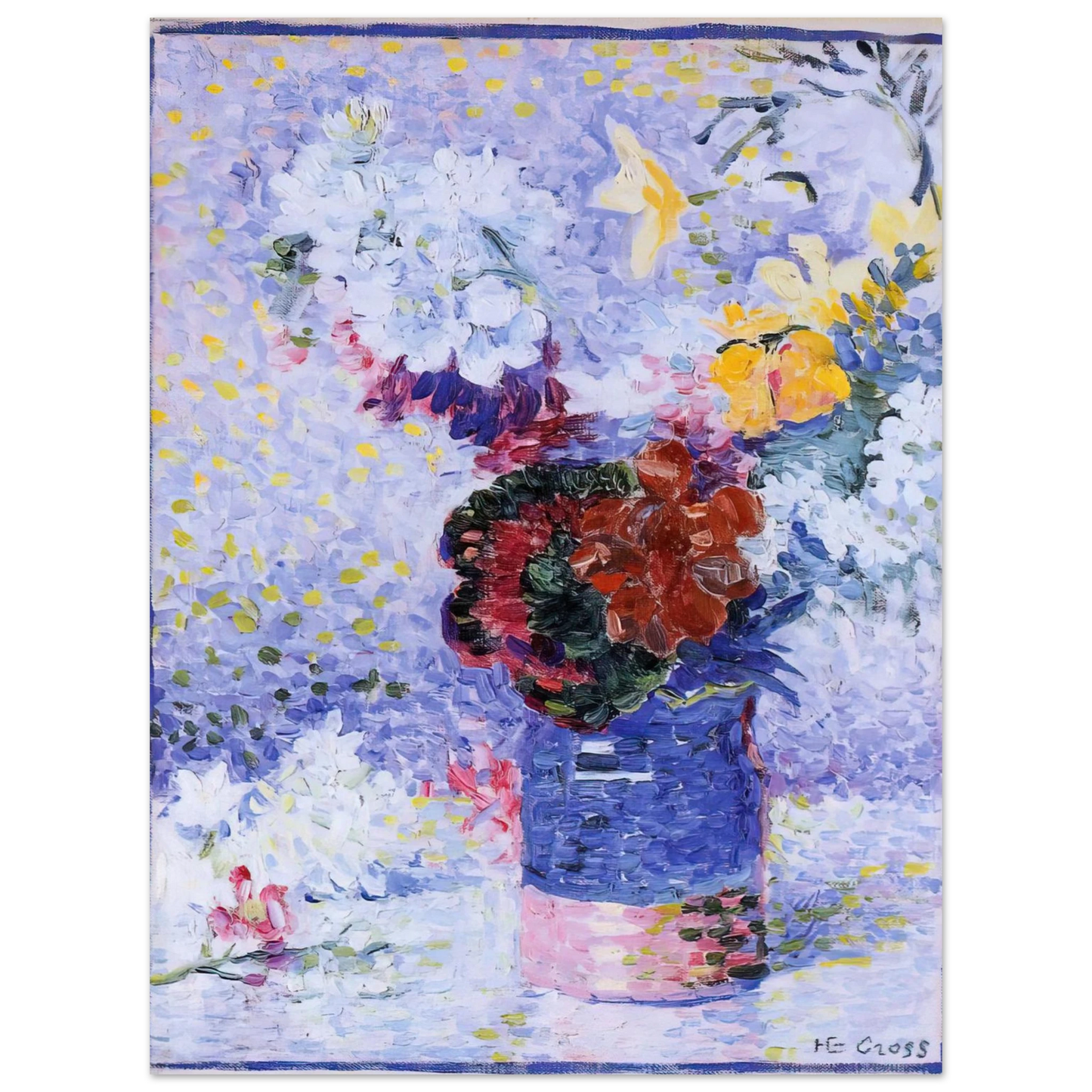 Henri-Edmond Cross - Flowers in a Glass 75x100 cm / 30x40inches Fine Art Poster