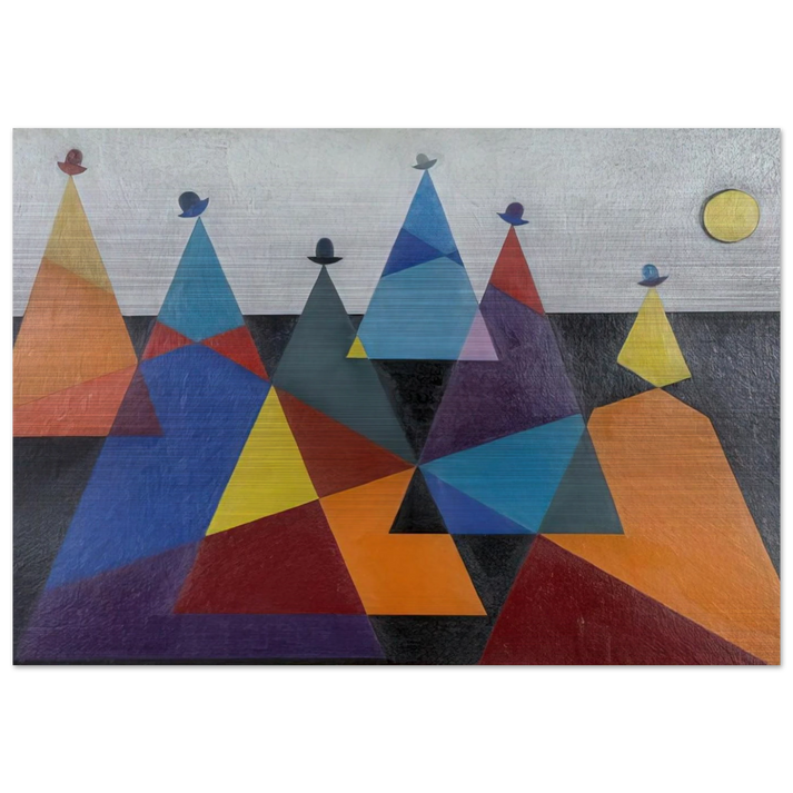 Untitled Mountains - 1955 - Omar Rayo Brushed Aluminum Print - 70x100 cm / 28x40 inches | Omar Rayo Aluminum Print | Omar Rayo Prints