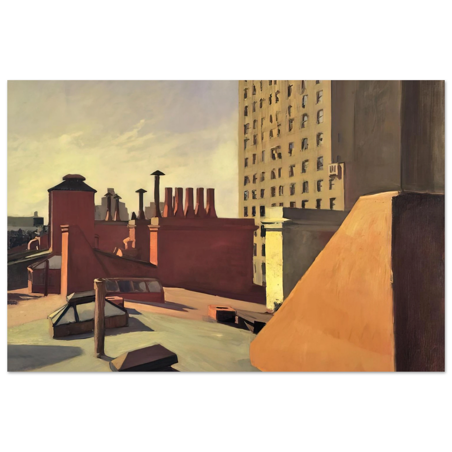 Edward Hopper - City Roofs Fine Art Poster
