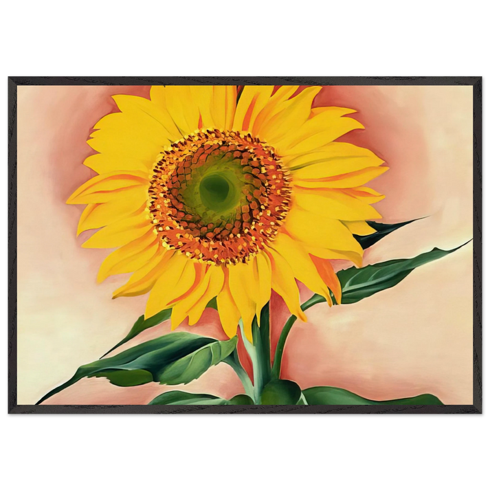 A Sunflower from Maggie - Georgia OKeeffe 70x100 cm / 28x40 inches Framed Art Print – Black Wooden Frame