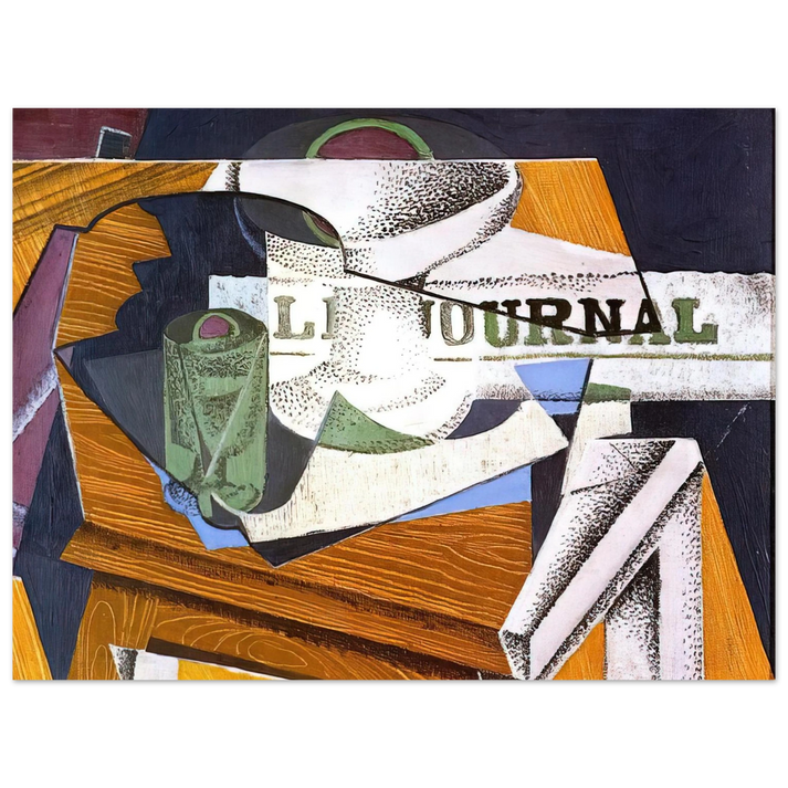 Juan Gris - FRUIT BOWL BOOK AND NEWSPAPER 75x100 cm / 30x40inches Fine Art Poster