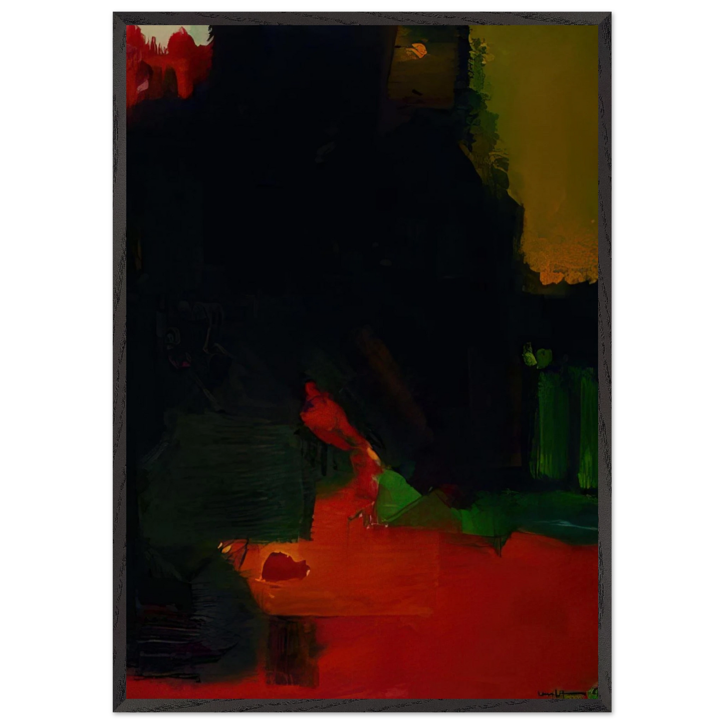 Nocturnal Splendor - Hans Hofmann 70x100 cm / 28x40 inches Framed Art Print – Black Wooden Frame