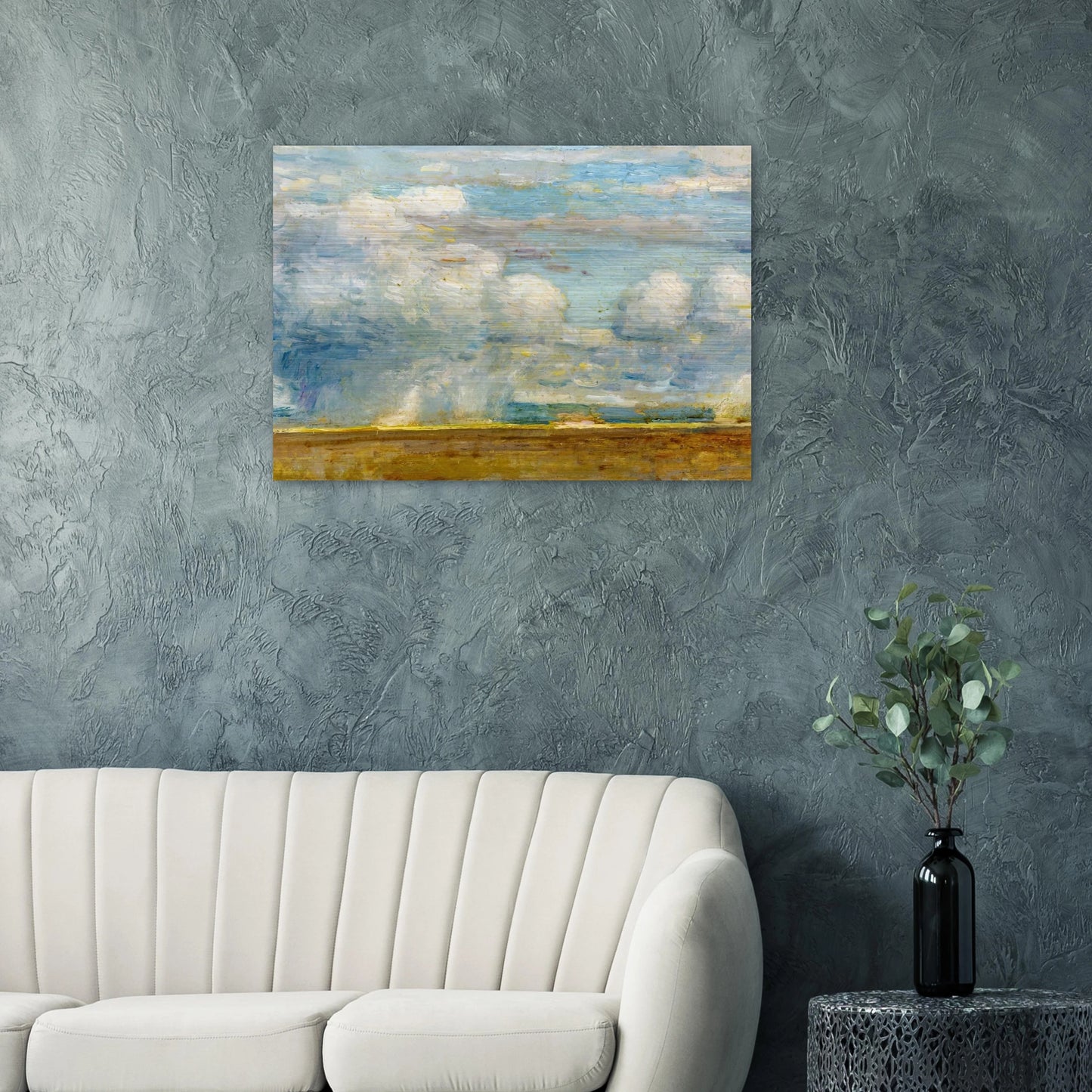Clouds also known as Rain Clouds over Oregon Desert - Childe Hassam Brushed Aluminum Print - 70x100 cm / 28x40 inches | Childe Hassam Aluminum Print | Childe Hassam Prints