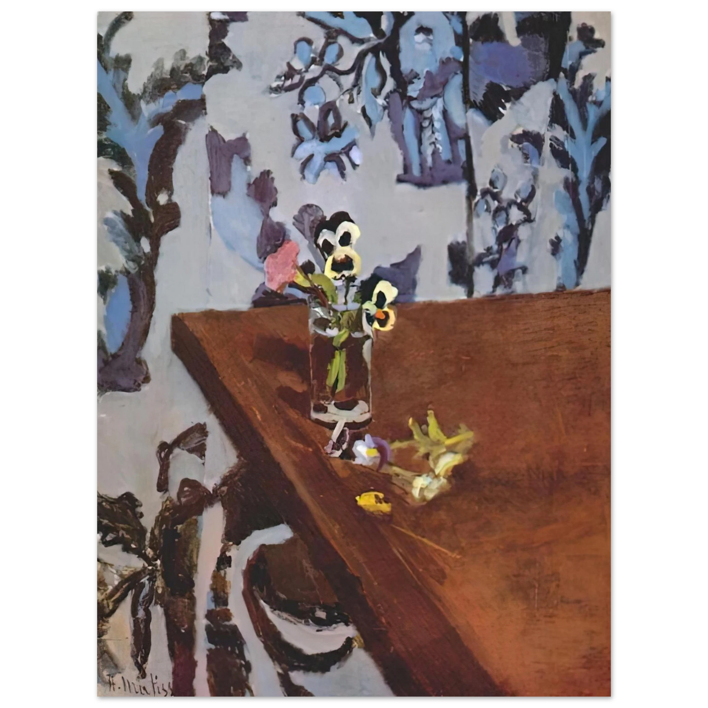 Henri Matisse - PANSIES ON A TABLE 1919 75x100 cm / 30x40inches Fine Art Poster