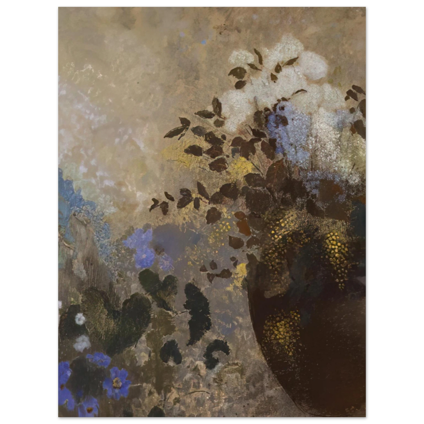 Odilon Redon - FLOWERS IN A BLACK VASE 75x100 cm / 30x40inches Fine Art Poster