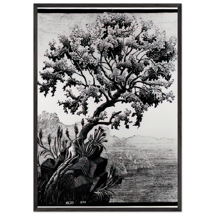ESCHER 14 - MC Escher 70x100 cm / 28x40 inches Framed Art Print – Black Wooden Frame | Maurits Cornelis Escher Prints