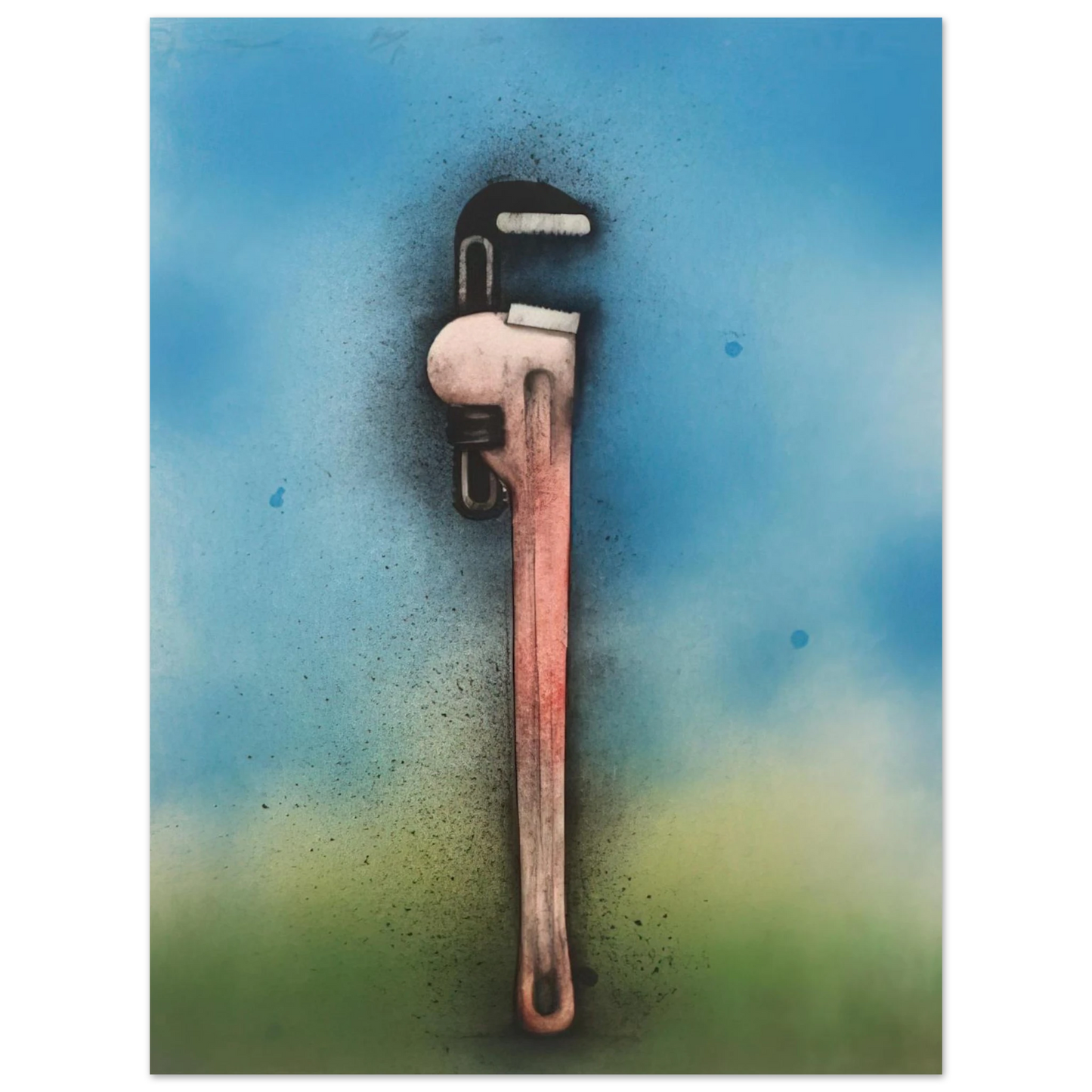Jim Dine - BIG RED WRENCH IN A LANDSCAPE 1973 75x100 cm / 30x40inches Fine Art Poster