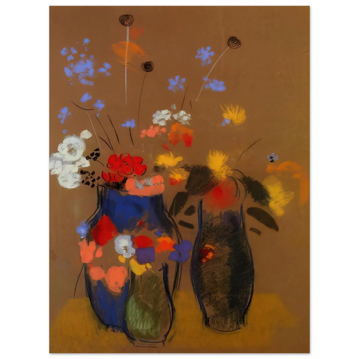 Odilon Redon - THREE VASES OF FLOWERS 75x100 cm / 30x40inches Fine Art Poster