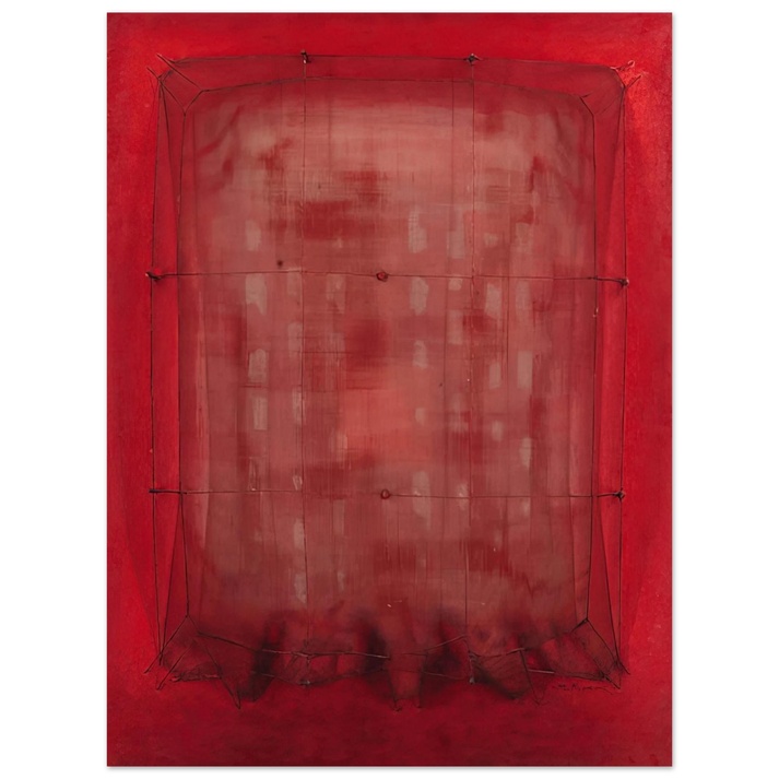 Manuel Rivera - Espejo vestido de rojo - Art Informel 75x100 cm / 30x40inches Fine Art Poster