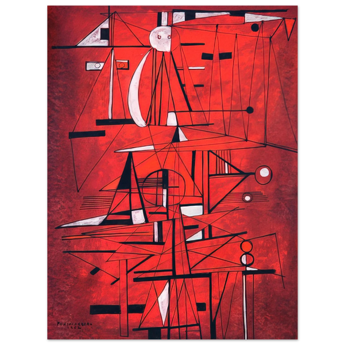 Rene Portocarrero - COMPOSITION 1952 75x100 cm / 30x40inches Fine Art Poster
