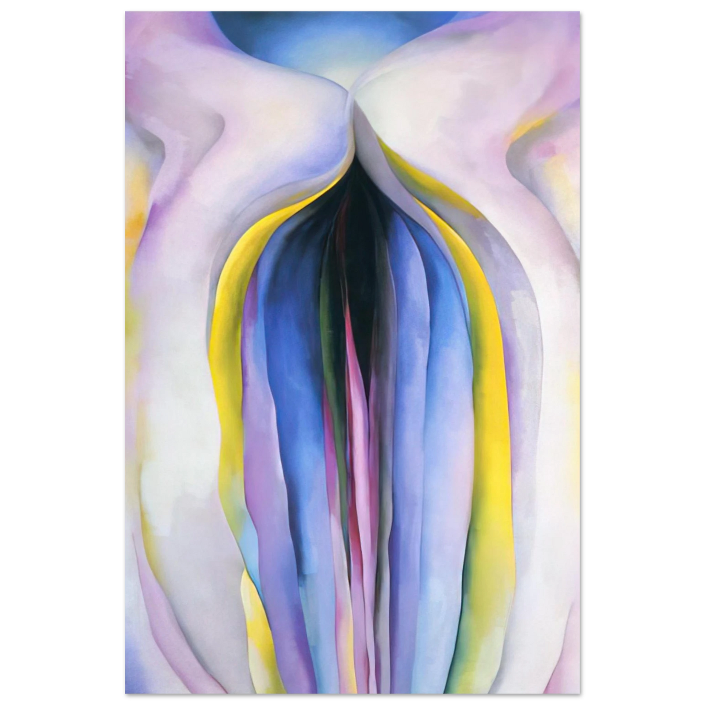 Georgia O'Keeffe - Grey Line With Black, Blue And Yellow Fine Art Poster