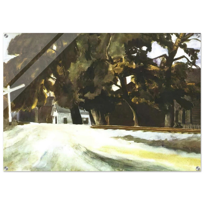 Railroad Crossing - Edward Hopper Acrylic Print - 70x100 cm / 28x40″ inches