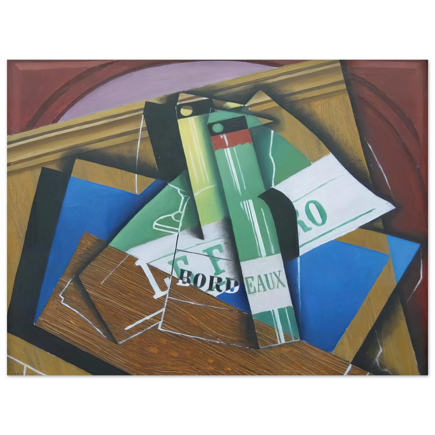 Juan Gris - THE BORDEAUX BOTTLE 1915 75x100 cm / 30x40inches Fine Art Poster