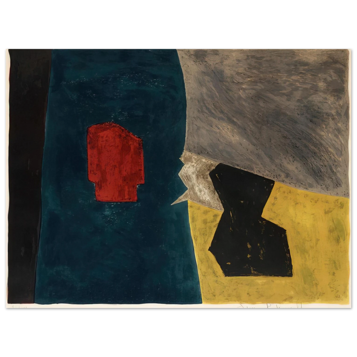 Serge Poliakoff - Composition bleue, jaune et grise - 1958 75x100 cm / 30x40inches Fine Art Poster