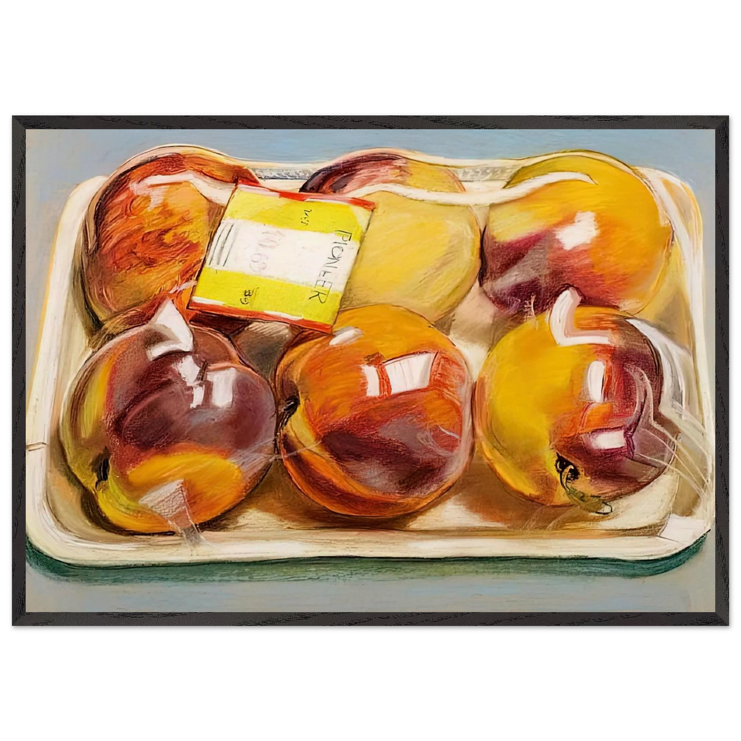 PEACHES 1971 - Janet Fish 70x100 cm / 28x40 inches Framed Art Print – Black Wooden Frame