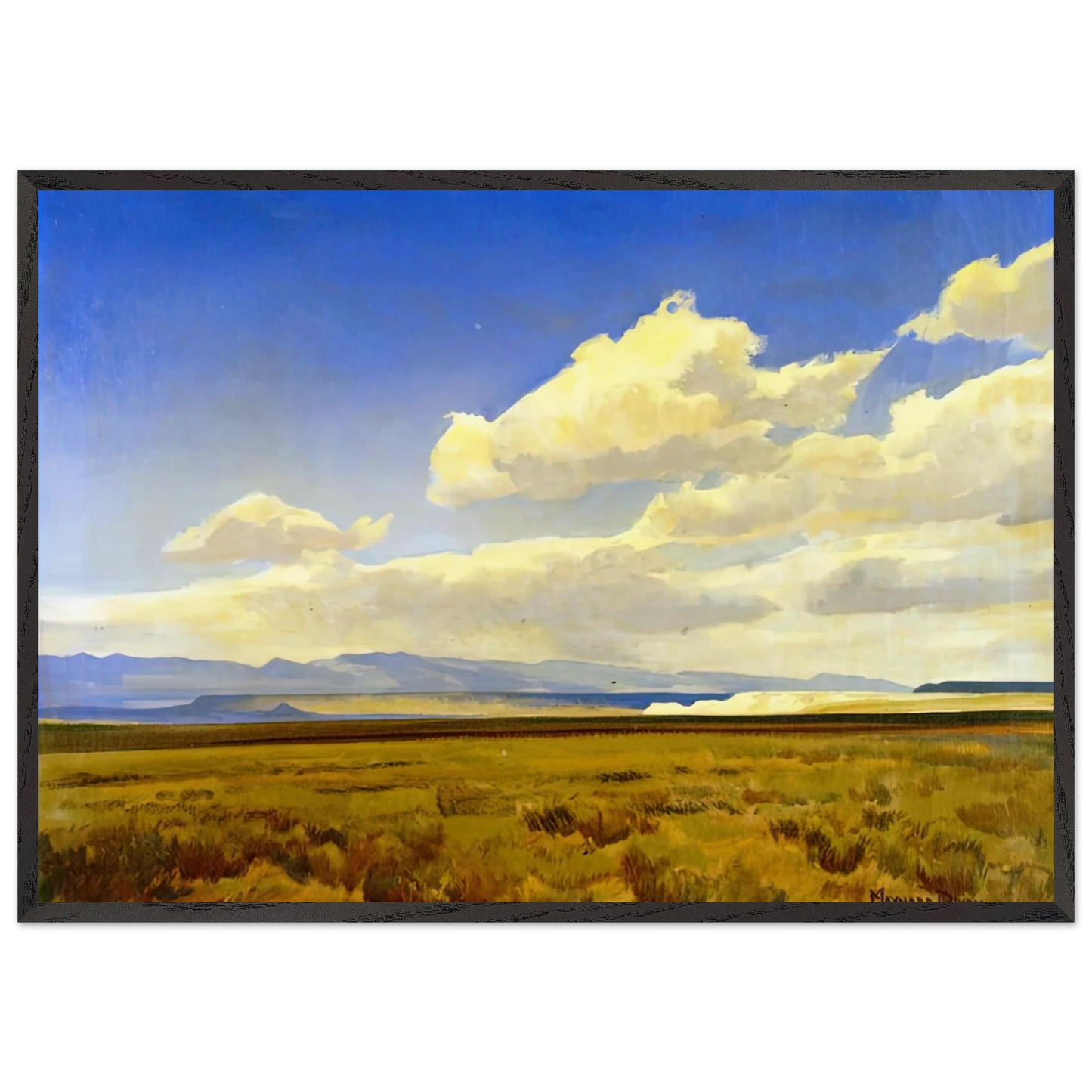WIND OF WYOMING 1936 - Maynard Dixon 70x100 cm / 28x40 inches Framed Art Print – Black Wooden Frame