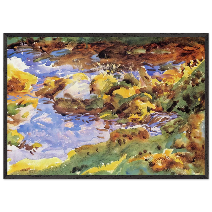 The Alps Val DAosta Purtud - John Singer Sargent 70x100 cm / 28x40 inches Framed Art Print – Black Wooden Frame