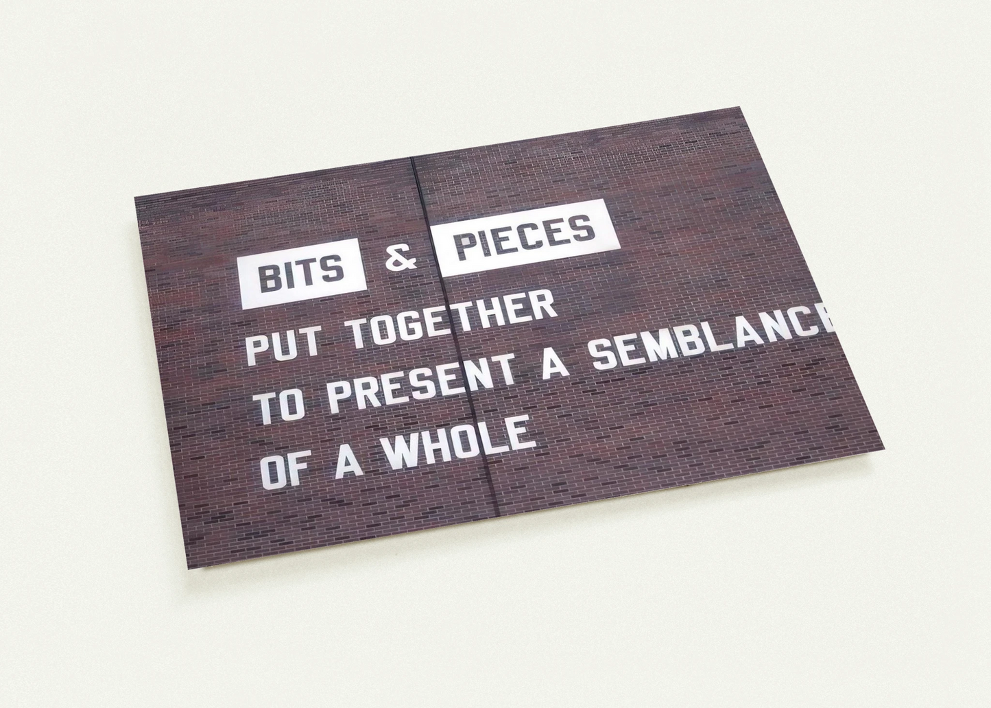 Bits Pieces Put Together to Present a Semblance of a Whole - 2005 By Lawrence Weiner Pack of 10 Post Cards | Lawrence Weiner Post Cards | A6 (10.5 x 14.8 cm) - 4.1 x 5.8 inches