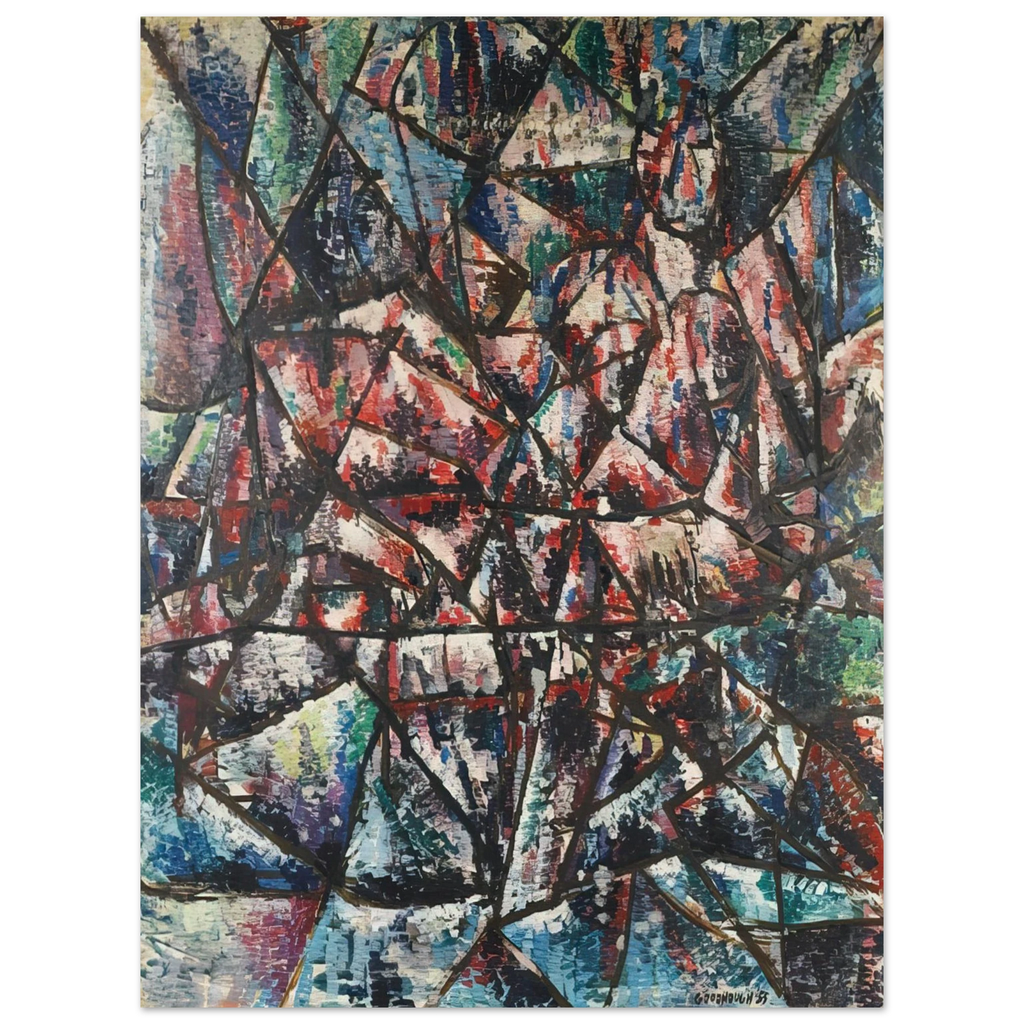 Robert Goodnough - Two Seated Figures - 1955 75x100 cm / 30x40inches Fine Art Poster