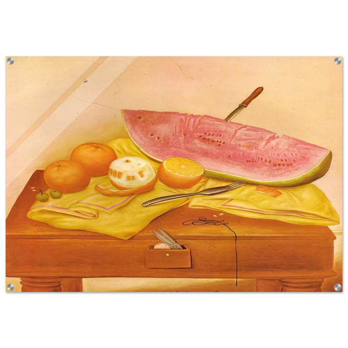 WATERMELONS AND ORANGES - Fernando Botero Acrylic Print - 70x100 cm / 28x40″ inches