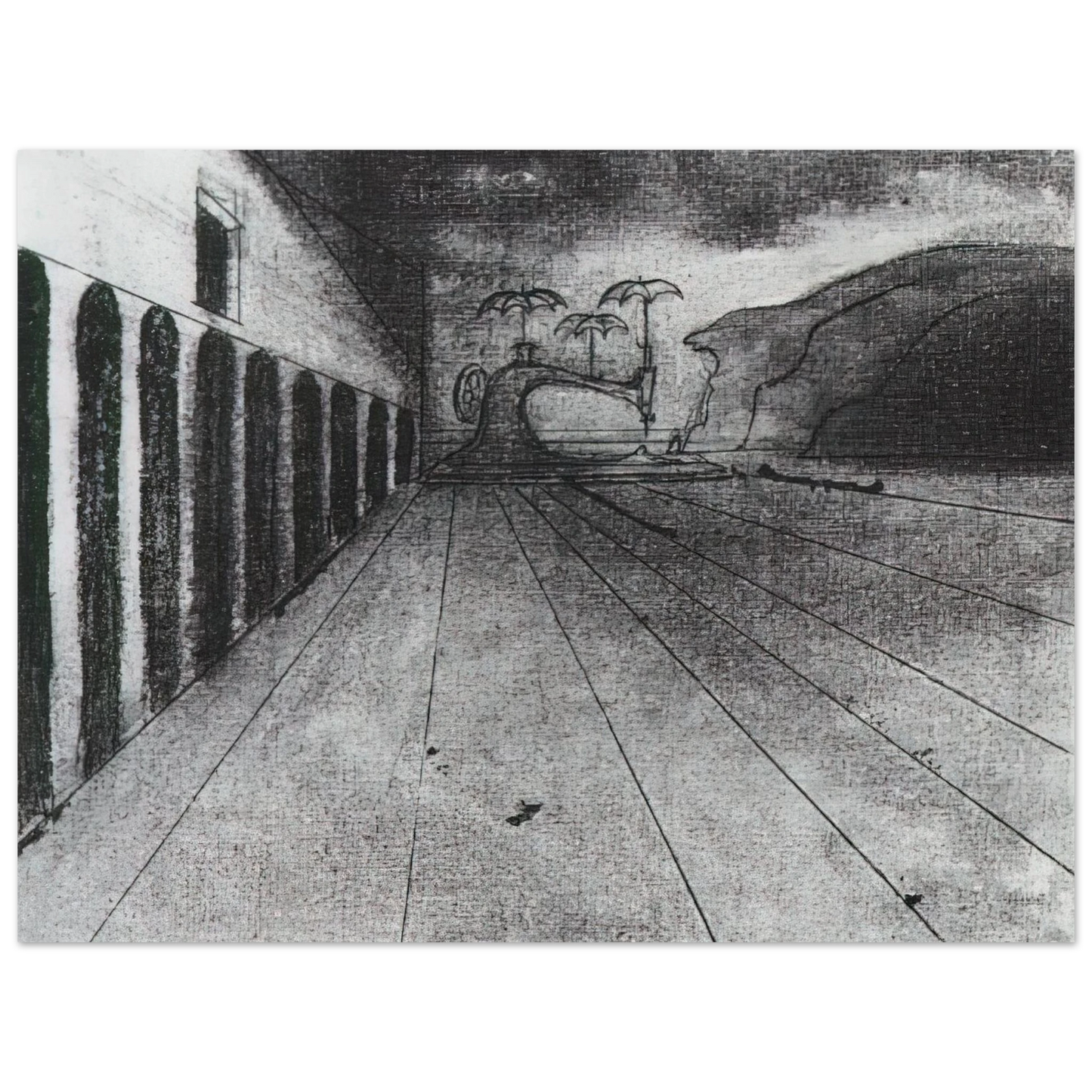 Salvador Dali - LANDSCAPE AFTER DE CHIRICO UNFINISHED 75x100 cm / 30x40inches Fine Art Poster