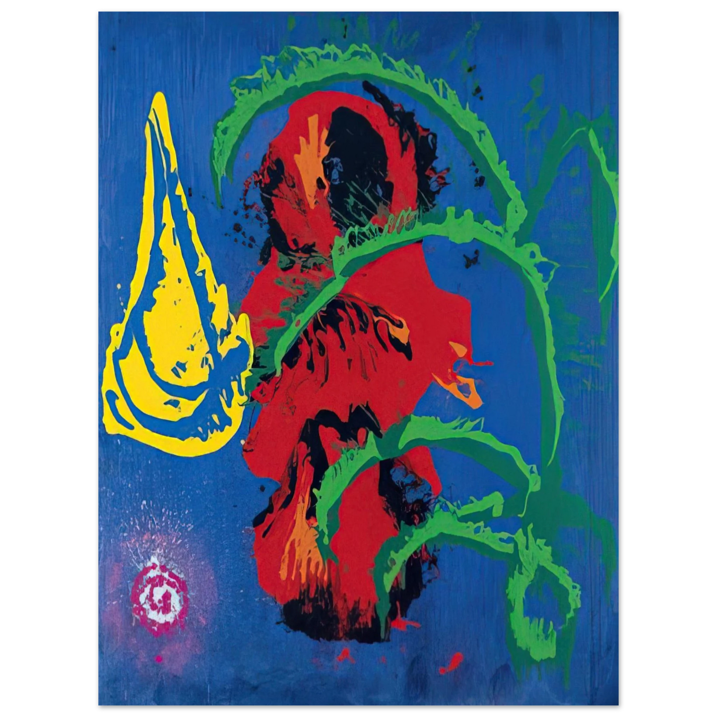 John Hoyland - Yellow Boat 7.8.98 - 1998 75x100 cm / 30x40inches Fine Art Poster