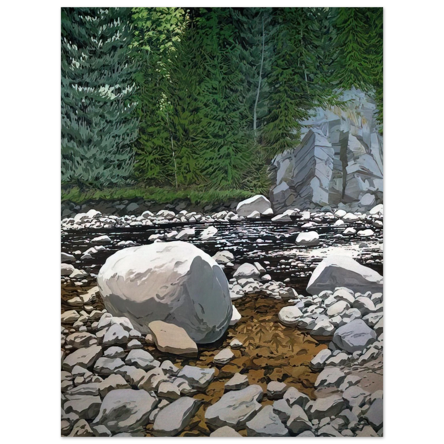 Neil Welliver - Lower Ducktrap - 1978 75x100 cm / 30x40inches Fine Art Poster