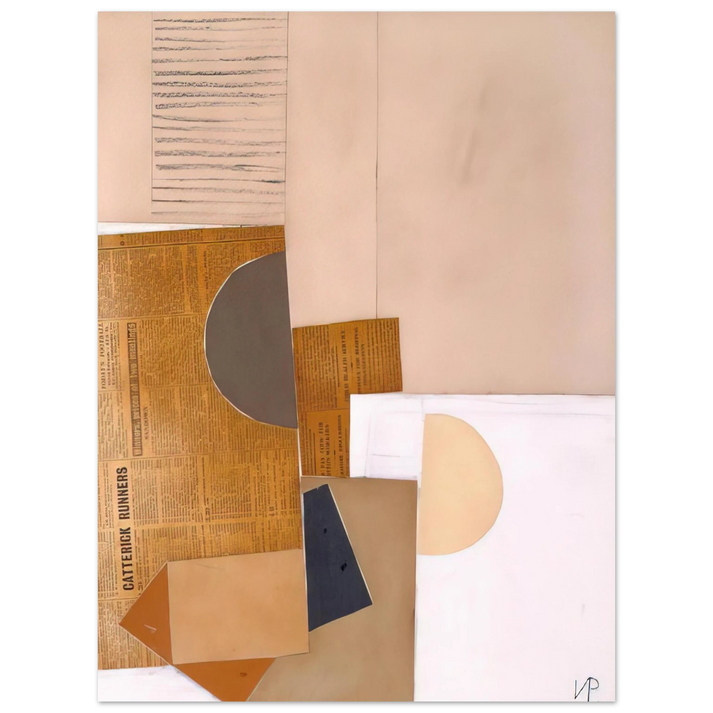 Victor Pasmore - ABSTRACT IN WHITE GREY AND OCHRE 1949 75x100 cm / 30x40inches Fine Art Poster