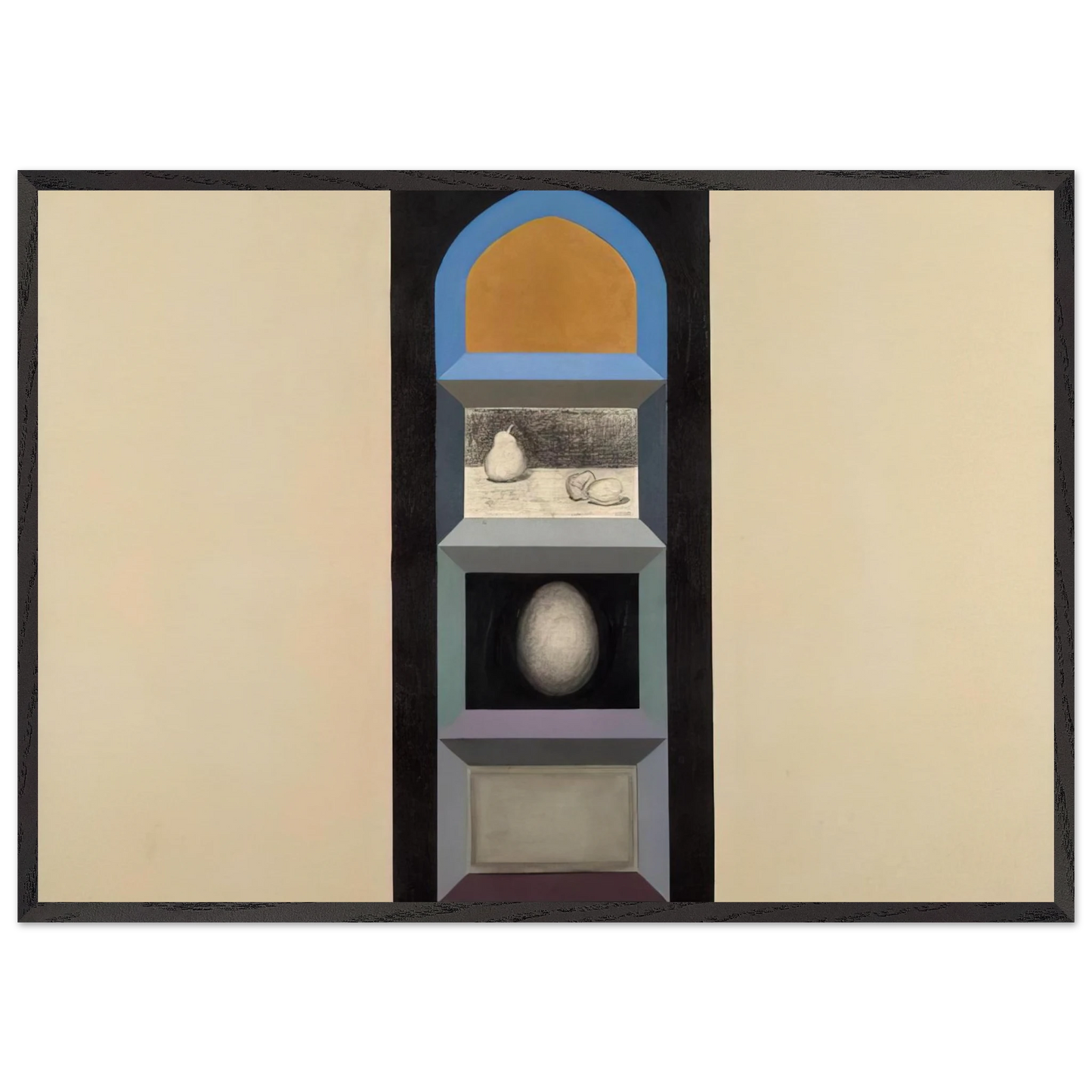 Shrine for RK II 1963 - Feminist Art - Miriam Schapiro 70x100 cm / 28x40 inches Framed Art Print – Black Wooden Frame